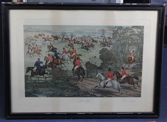 After Charles Hunt Hunting scenes, plates 1 - 4; The Meet, Breaking Cover, Full Cry and The Death, overall 25 x 35in.